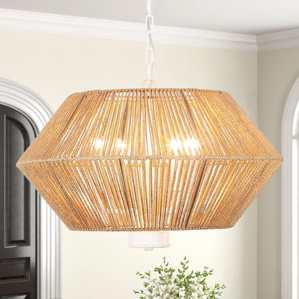 Hunter Langwood 6-Light Matte White Transitional Led Bare Bulb Chandelier
