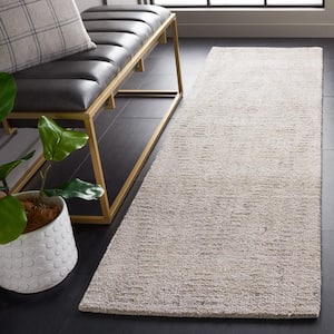 Abstract Ivory/Gray 2 ft. x 8 ft. Distressed Diamond Runner Rug