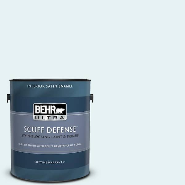 BEHR ULTRA 1 gal. #BL-W04 Ethereal White Extra Durable Satin Enamel Interior Paint & Primer