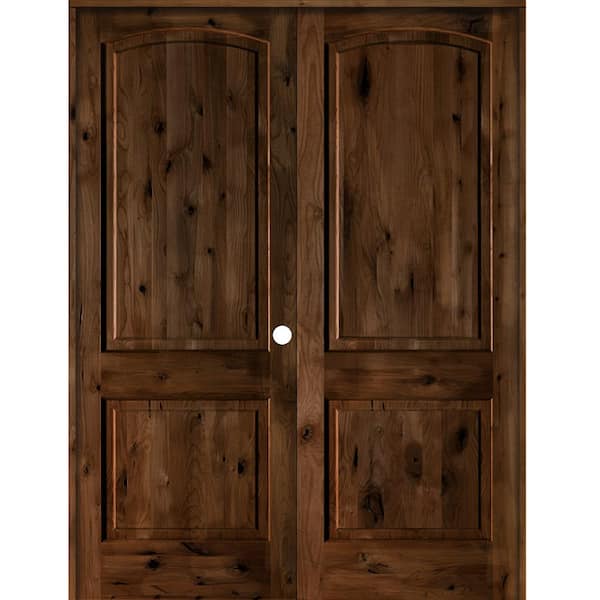 Alder Door Stained With Red Mahogany Stain Wood - Doors by Decora