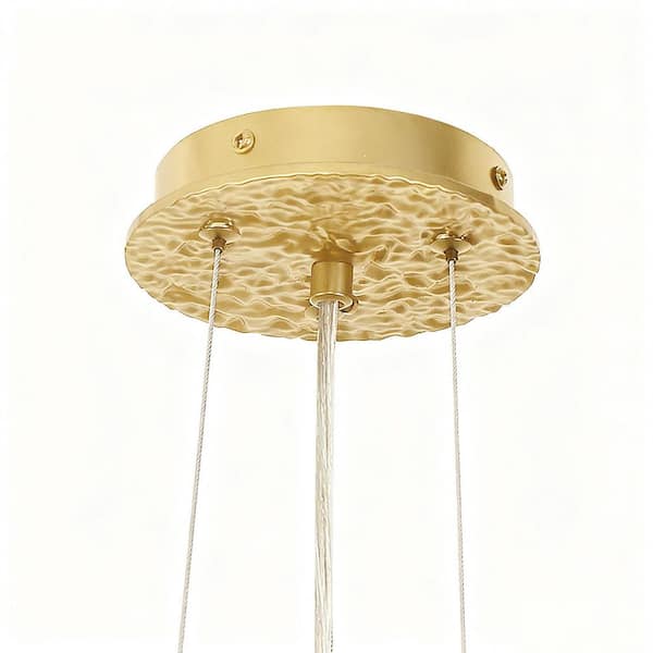 YANSUN 32 in. 10-Light Gold Tree Branch Crystal Chandelier Modern