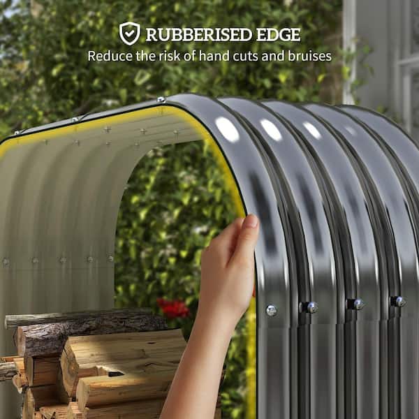 Outsunny 57 in. x 16.9 in. Heavy Duty Outdoor Firewood Rack
