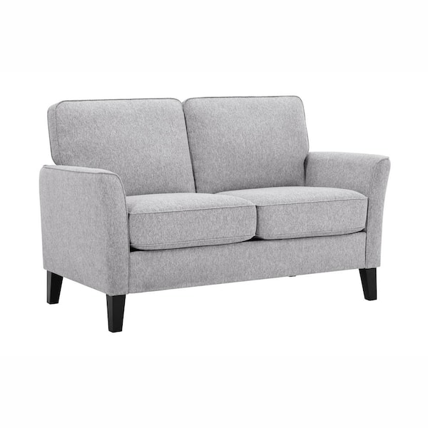 Serta Walton 57 in. Light Grey Polyester 2-Seater Loveseat with Wood Legs  132A008LTG - The Home Depot