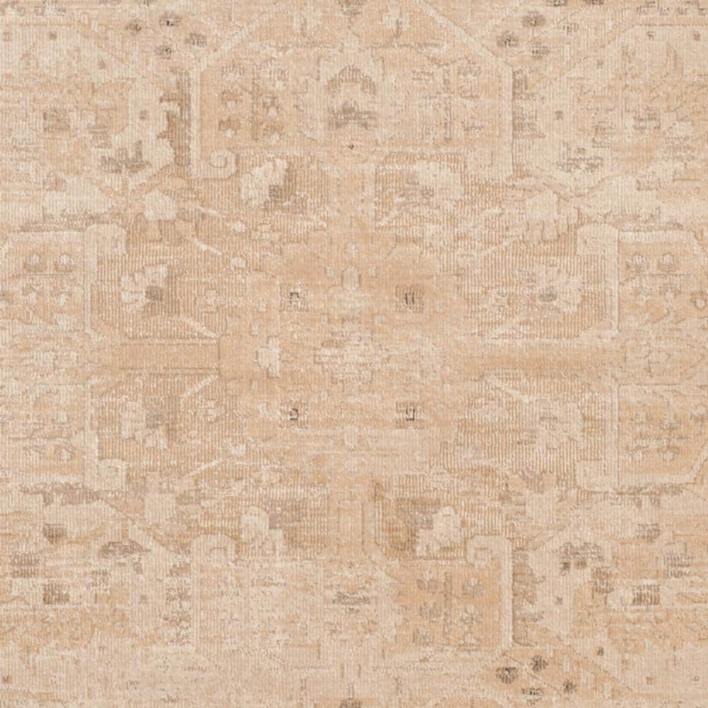 Vintage Light Blue Rectangular Viscose Area Rug 9' x 12'