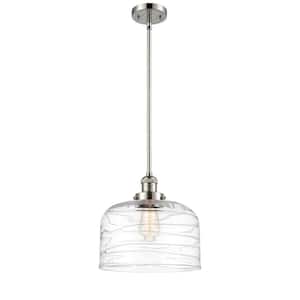 Bell 60-Watt 1 Light Polished Nickel Shaded Mini Pendant Light with Clear glass Clear Glass Shade