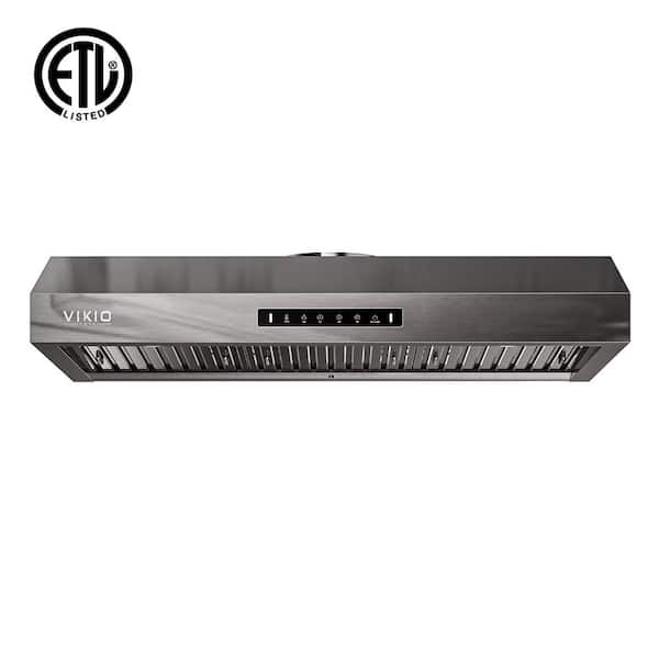 36 in. 560 CFM Ducted Under Cabinet Range Hood in Black Stainless Steel with Removable LED and Gesture Control