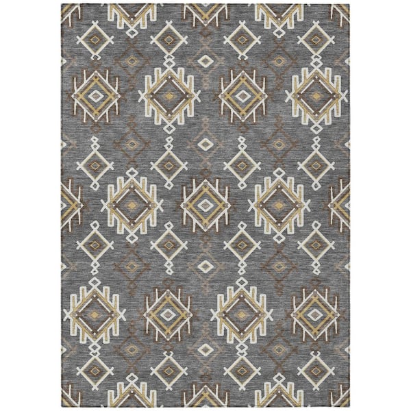 Chantille Machine Washable Indoor/Outdoor Abstract ACN3042 Gray 10 ft. x 14 ft. Area Rug