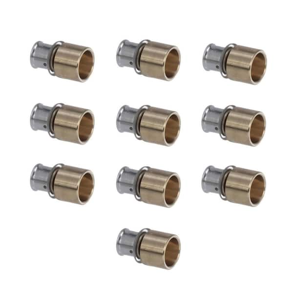 Viega PureFlow 3/8 in. Press x 1/2 in. Crimp Zero Lead Bronze Adapter (10-pack)