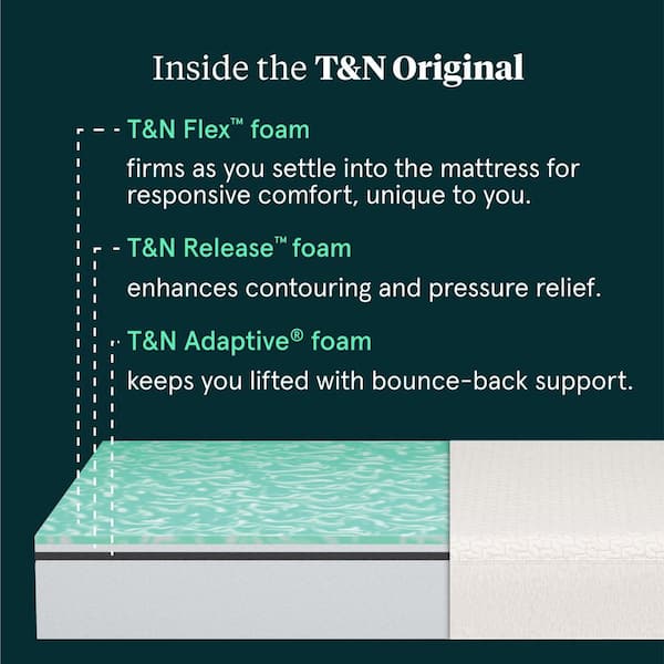 T&N Original Mattress Foam Queen Medium 10 in. Mattress