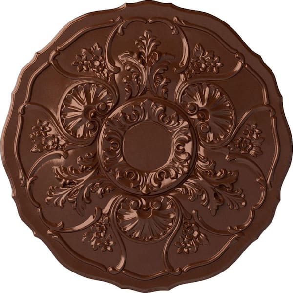Ekena Millwork 22-1/2 in. x 1-1/2 in. Cornelia Urethane Ceiling Medallion (Fits Canopies upto 4 in.), Copper Penny