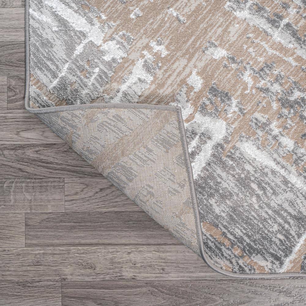 Beige and Gray Abstract Flat Woven Rectangular Area Rug