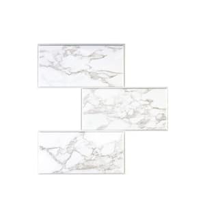 White Peel and Marble Stick Backsplash 10 in. x 10 in. Tiles