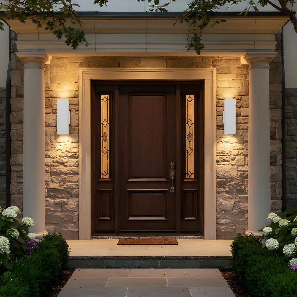 Pohl Large 2-Light Textured White StoneStrong Outdoor Wall Lantern price history on PriceWatchPro