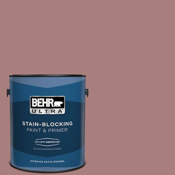 BEHR ULTRA 1 gal. #140F-4 Bedford Brown Extra Durable Satin Enamel Interior Paint & Primer