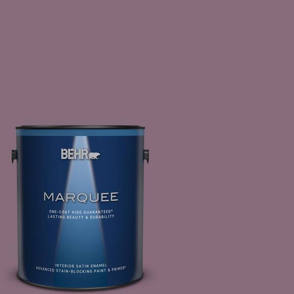 BEHR MARQUEE 1 gal. #S110-6 Plum Royale One-Coat Hide Satin Enamel Interior Paint & Primer