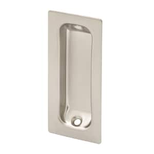 3-1/4 in., Solid Brass with Satin Nickel Finish, Rectangular Finger Pull (2-pack)