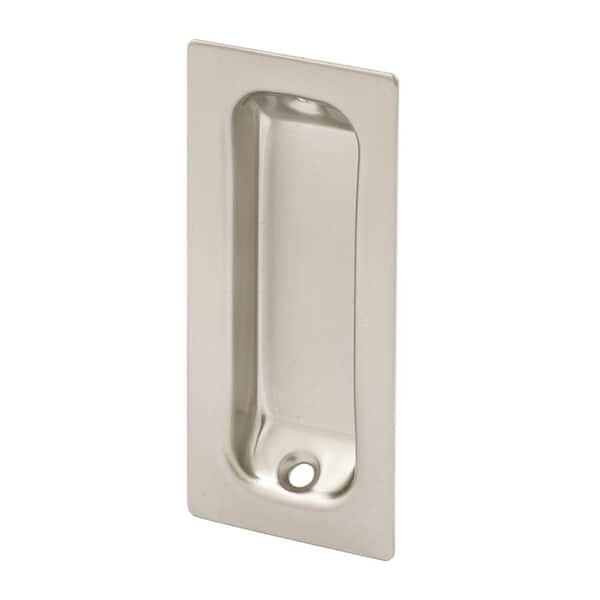 Prime-Line 3-1/4 in., Solid Brass with Satin Nickel Finish, Rectangular Finger Pull (2-pack)