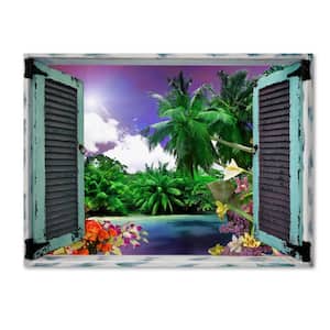 24 in. x 32 in. "Tropical Window to Paradise I" by Leo Kelly Printed Canvas Wall Art