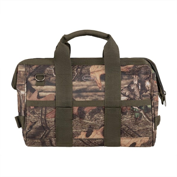 BUCKET BOSS Mossy Oak Breakup Camo Gatemouth 16 in. Tool Bag with 16 Pockets