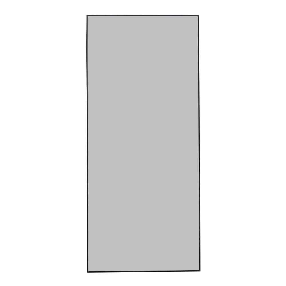 Black 31.4 in. W x 71 in. H Farmhouse Rectangle Glass Framed Mirror Wall Mi
