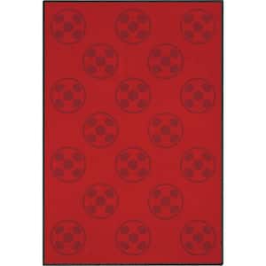 Miraculous Ladybug Red 3 ft. 3 in. x 5 ft. Large Ladybug Repeat Area Rug