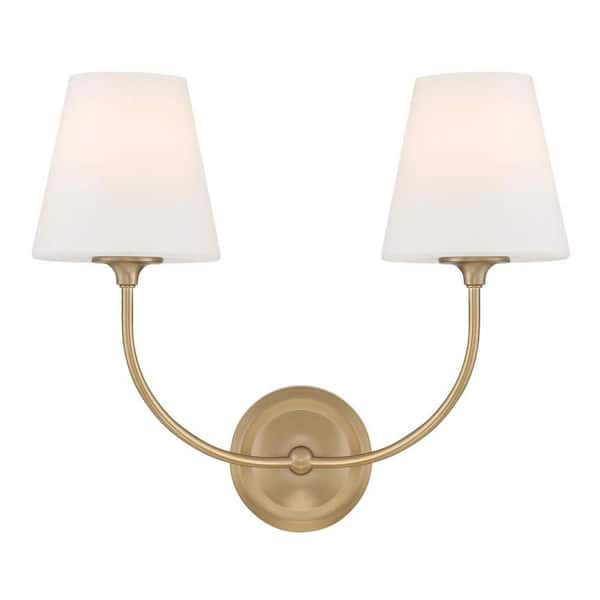 Crystorama Sylvan 2-Light Vibrant Gold Wall Sconce