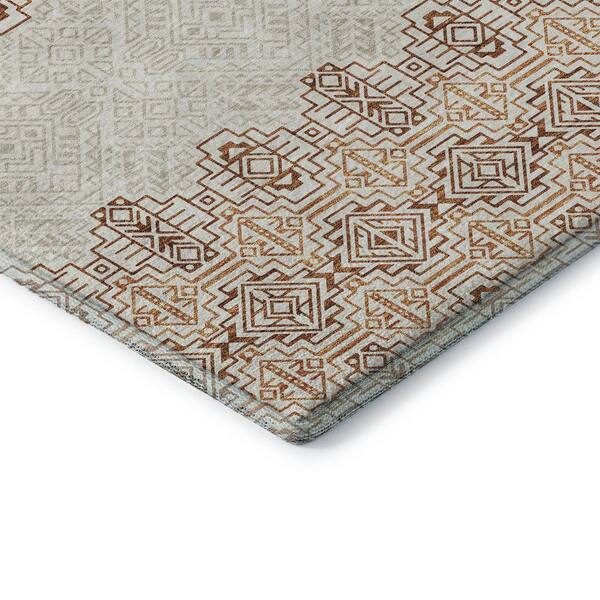 Mayfield Premium Machine Washable Abstract AMF970 Paprika 2 ft. 6 in. x 3 ft. 10 in. Area Rug