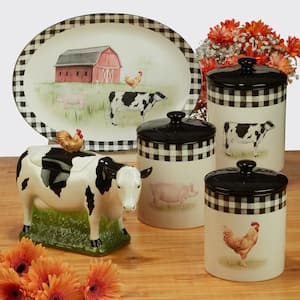 On the Farm 3-Piece Earthenware Canister Set