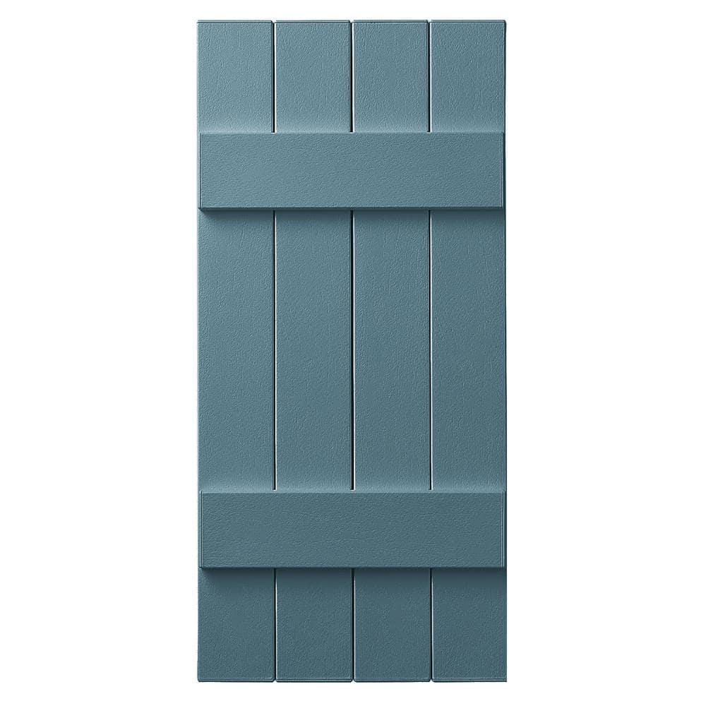 15 in. x 35 in. Polypropylene 4 Board Closed Board and Batten Shutter Pair in Coastal Blue