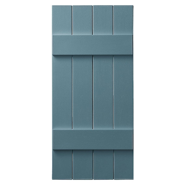 Ply Gem 15 in. x 81 in. Polypropylene 4 Board Closed Board and Batten Shutter Pair in Coastal Blue