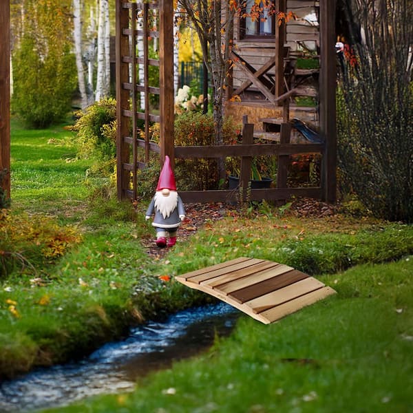All Things Cedar Outdoor Cedar Garden Gnome Bridge, Walkway
