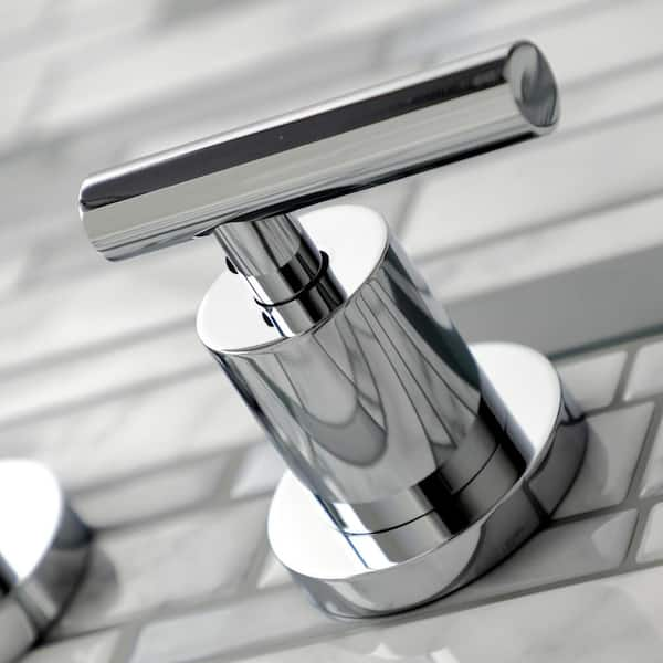 Manhattan 2-Handle Wall Mount Bathroom Faucet in Polished Chrome