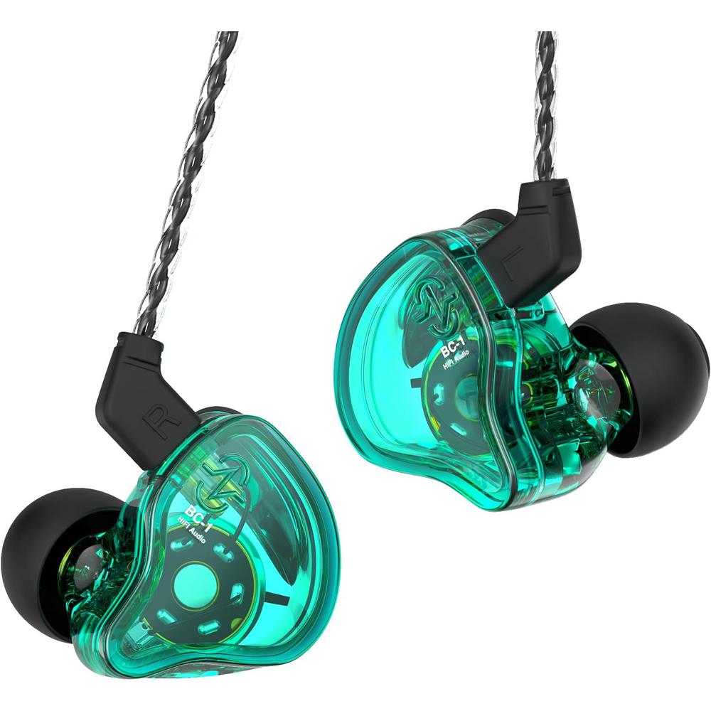 Lukyamzn Green Wired Gaming Earbuds and In-Ear with Microphone