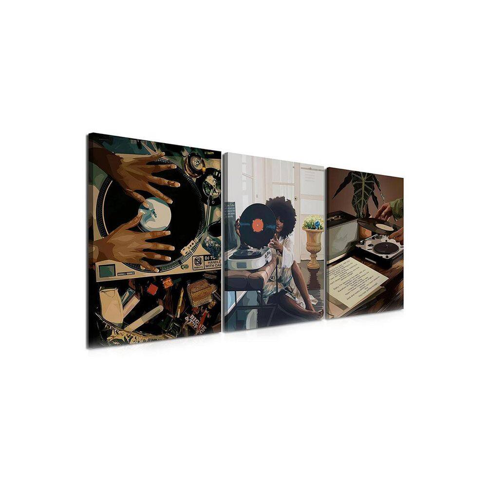 Black Woman Wall Art Set of 3 Large Trendy African American Women Wall ...