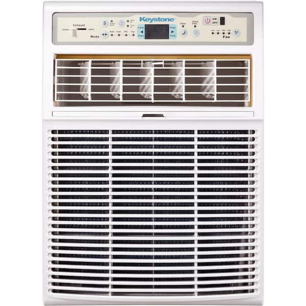 Keystone 10,000 BTU 115V Window Air Conditioner Cools 450 Sq. Ft. with Dehumidifier & 4-Way Air Direction Control in White