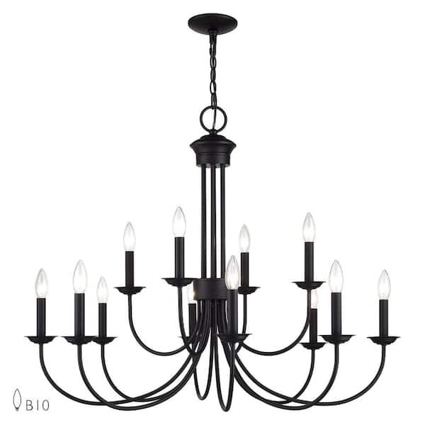 Livex Lighting Estate 12-Light Black Chandelier