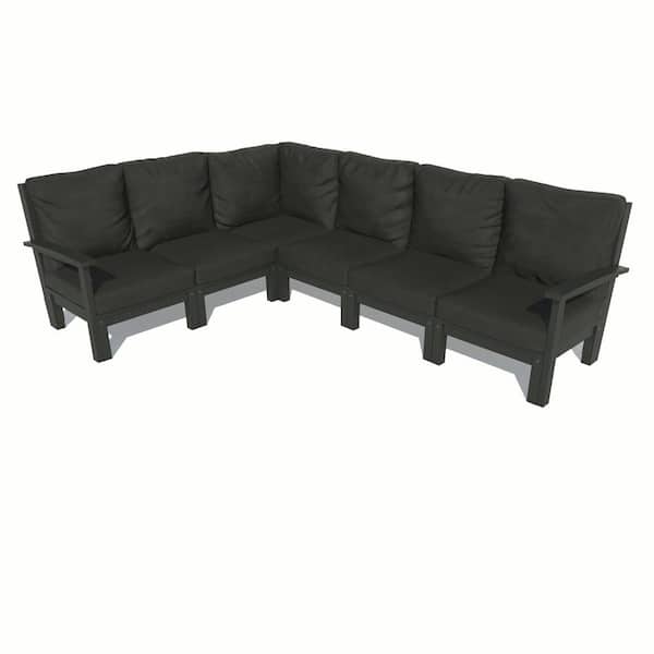 Highwood Bespoke Deep Seating 6-Piece Plastic Outdoor Sectional Sofa Set with Cushions