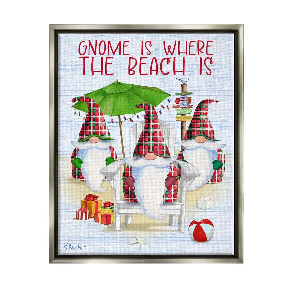 Tropical Christmas Gnomes by Paul Brent 1-Piece Floater Frame Graphic Print Fantasy Poster Art Print 31 in. x 25 in. price history on PriceWatchPro