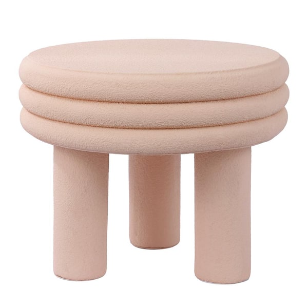 JONATHAN Y Rashida 17.75 in. Contemporary Minimalist Curvy High Accent Table, Pink Frosted