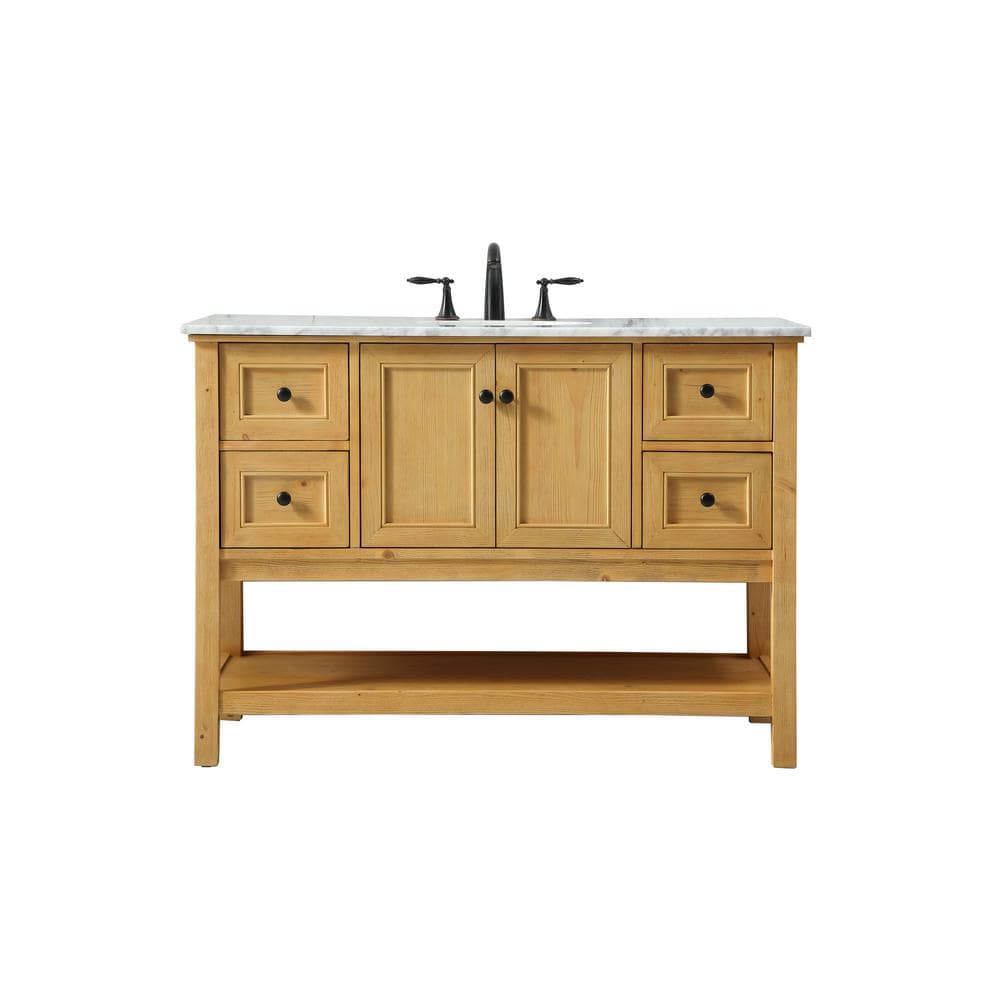 Simply Living 48 in. W x 22 in. D x 34 in. H Bath Vanity in Natural Wood wi