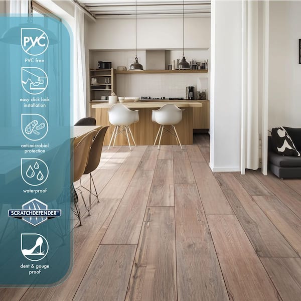 Lifeproof Hyde Creek Oak 9.4 in. W x 48 in. L Waterproof Hybrid