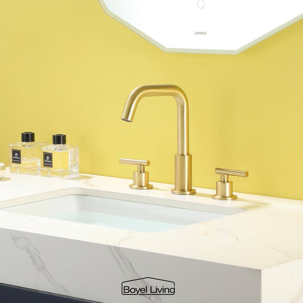 Brushed Gold Solid Brass Widespread Bathroom Faucet