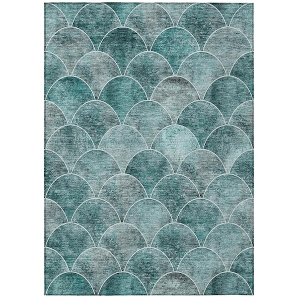 Addison Rugs Chantille ACN594 Teal 5 ft. x 7 ft. 6 in. Machine Washable Indoor/Outdoor Geometric Area Rug