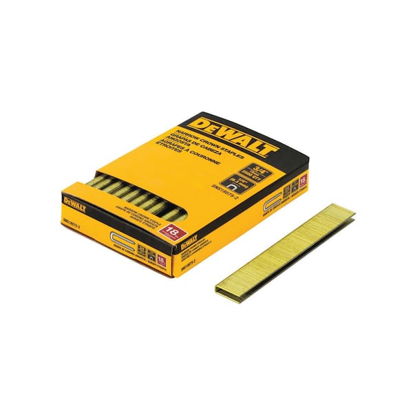 Dewalt 1 4 In X 3 4 In X 18 Gauge Crown Staples 2500 Pieces Dns18075 2 The Home Depot
