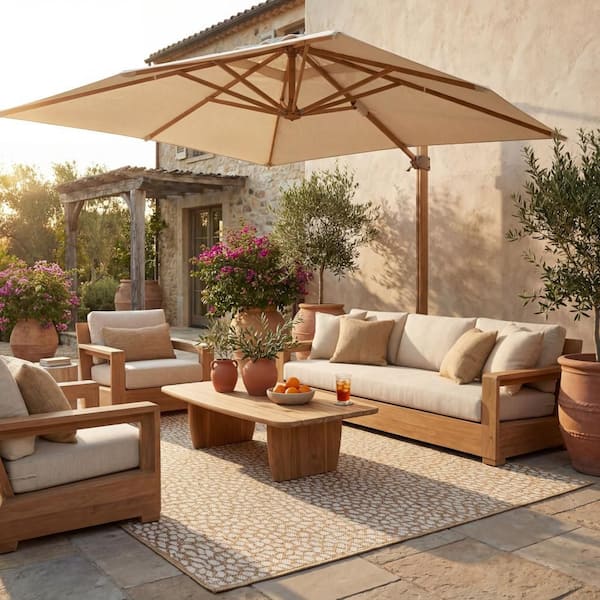 Solira Animal Print Beige 8 ft. x 10 ft. Outdoor Area Rug