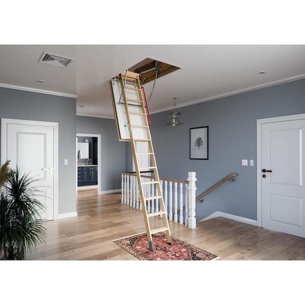 LWF60 Fire-Rated Insulated Wood Attic Ladder 7 ft. 11-1/4 in.-10 ft. 1 in., 22.5 in. x 54 in. w/ 375 lbs. Load Capacity