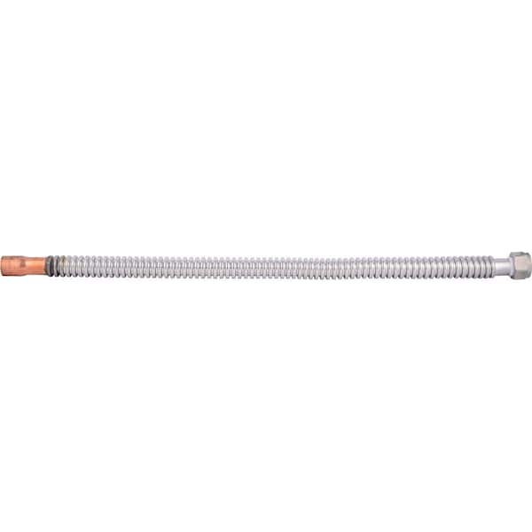 3/4 in. FIP x 3/4 in. x 2 ft. Female Sweat Stainless Steel Corrugated Water Heater Connector 3/4 in. FIP x 3/4 in. x 2 ft. Female Sweat Stainless Steel Corrugated Water Heater Connector