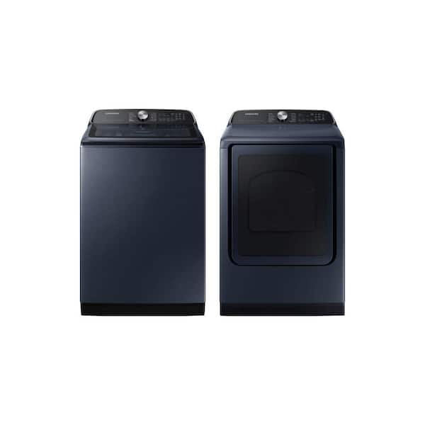 5.4 cu. ft. Smart Top Load Washer and 7.4 cu. ft. Smart Vented Dryer in Brushed Navy Blue