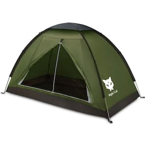Light-Weight 2-Person Polyurethane Camping Tent in Army Green