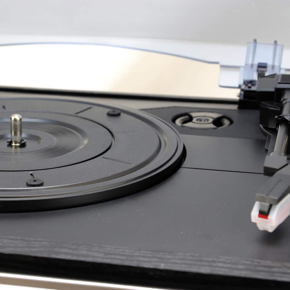 Trexonic Black 3-Speed Turntable with Bluetooth and USB Recording
